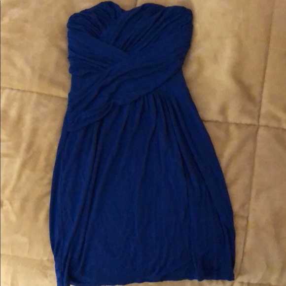 Navy Blue Sweet Heart Strapless Dress - Picture 1 of 3